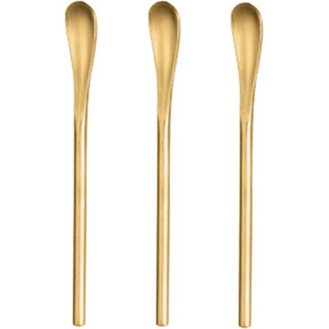 Cuillère À Mélanger Longue - En Acier Inoxydable 304 - Pour Café Cocktail Thé Dessert - Lot De 3 (1/5)