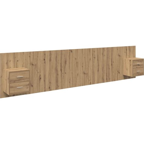 Testata con Comodino 3 pcs Rovere artigianale Legno multistrato vidaXL
