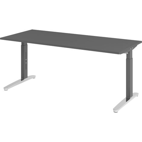 bümö Schreibtisch Serie-XB Rechteck: 180 x 80 cm  Graphit (1/5)