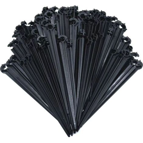 50 pcs Support de Tuyau Fixation au Sol pour piquets C Support de tiges Fixes pour Tuyau d'irrigation et Tuyau d'arrosage de Jardin (1/5)