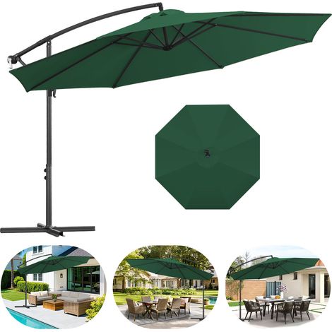 Jiubiaz Sonnenschirm 3.5m Grün – Großzügiger Sonnenschutz für Garten & Rasenflächen