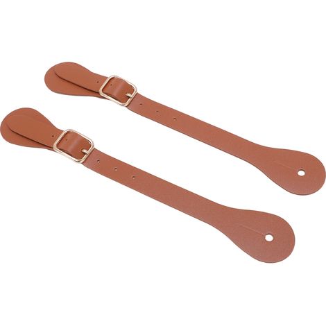 Paire de sangles d'éperons en similicuir, longueur réglable 22 cm, style western, marron, pour l'équitation. (1/5)