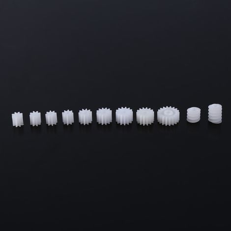 Jeu de 11 pignons en plastique pour arbre moteur de robot, avion, camion et modèle de porte-avions. (1/5)