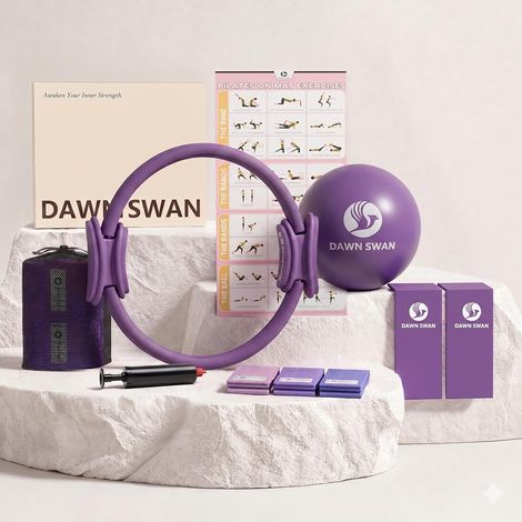 Kit Pilates avec anneau, balle et bandes, cercle magique 38,1 cm pour (1/5)