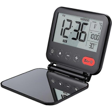 Réveil de voyage numérique pliable, horloge de chevet pliable avec fonction snooze (1/5)