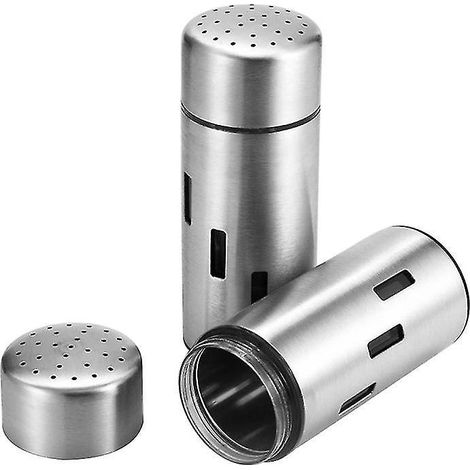 2 pots à épices en acier inoxydable (1/3)