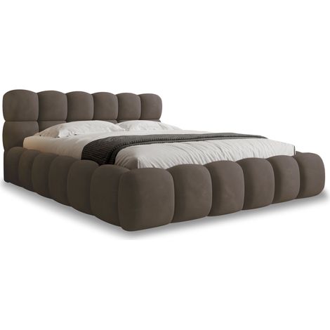Lit coffre Tomaso 160cm velours Taupe (1/4)
