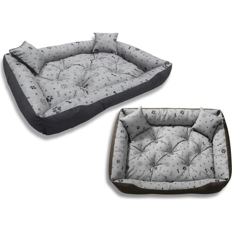 Hundebett, Laufstall, 100x75 cm, wasserdicht, schwarze Knochen