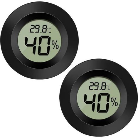 Hygromètre Thermomètre LCD - Affichage Numérique Intérieur Extérieur - Précision 1 °C - Plage Humidité 10-99 % RH - 2 Pièces
