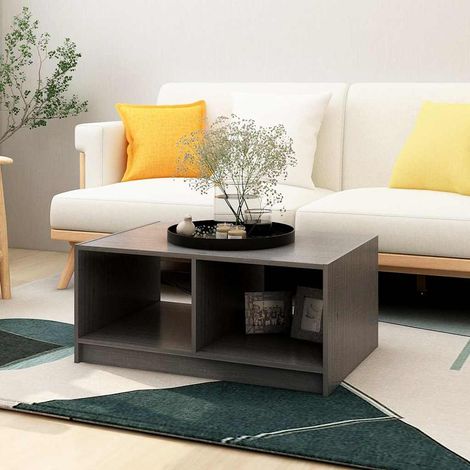 809908 vidaXL Coffee Table Grey 75x50x33,5 cm Solid Wood Pine (1/5)