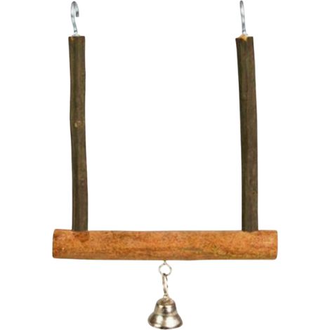 Columpio natural con campana para cacatúas y otros loros pequeños (1/3)