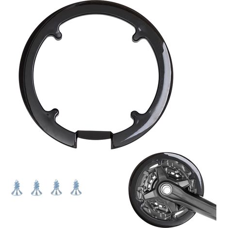 Bicycle Chain Cover, Plastic Bicycle Chain Protection Ring, 8 Holes Chain Protection Disc for 42 44 Teeth MTB Bike (Black) (1/5)