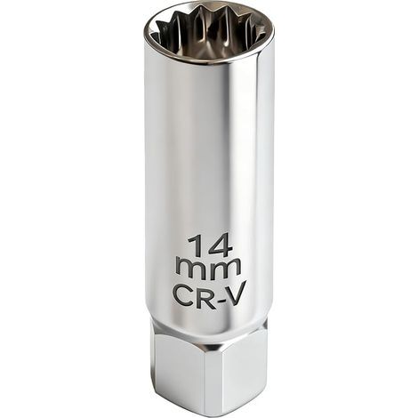 Douille de Bougie D’allumage Magnétique 14 MM, Douille Bougie Magnetique, Prise à Paroi Fine de 3/8 Pouces avec Conception à 12 Points, Clef Bougie 14mm (14 mm magnetischer Zündkerzenstecker) (1/5)