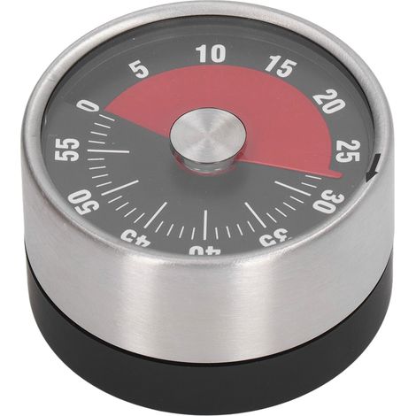 Magnetischer Timer aus Edelstahl mit 70 dB Alarm, hoher Genauigkeit und visueller Anzeige für optimale Küchenplanung, Schwarz (1/5)