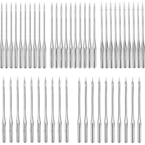 50 aiguilles pour machine à coudre, 5 tailles d'aiguilles universelles aiguille machine a coudre pour machine à coudre, aiguilles pointues pour machine à coudre domestique (1/5)