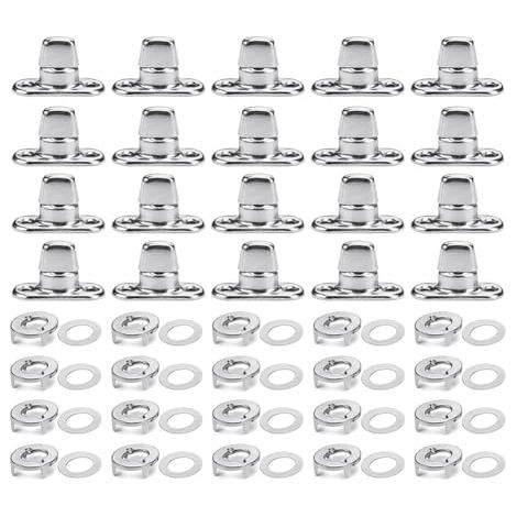 [JAMAIS UTILISÉ]Tagtight 20Pcs Ovales Twist Verrouiller, D'Attaches à Verrouillage par Torsion de Qualité Marine, Œillet et Goujon à Bouton Tournant, pour Boutons Tournants de Fixation en Toile (1/5)