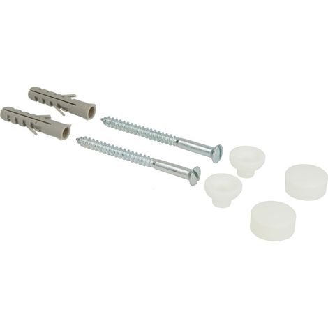 Fixation WC avec couvercle blanc 6,0 x 70 mm, vis avec fente