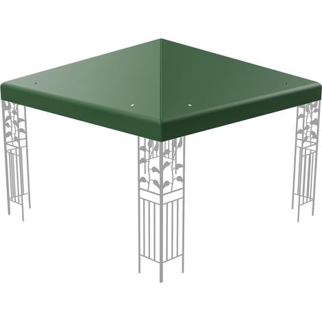 COSTWAY Toldo de Repuesto para Cenador de 300 cm x 300 cm, Toldo de Patio fácil de Montar con Cierre de Gancho y Velcro, Agujeros de Drenaje, Toldo de Pabellón de Poliéster (Verde Oscuro) (1/5)