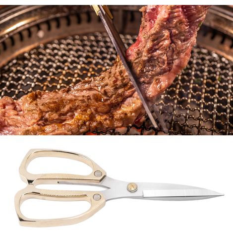 Ciseaux de barbecue multifonctionnels et tranchants, ciseaux de cuisine faciles à utiliser, ciseaux multifonctions H-7 dorés (1/5)