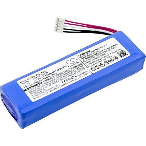 Batterie pour JBL GSP1029102R, Charge 2+ et autres. 6000 mAh, 3,7 V