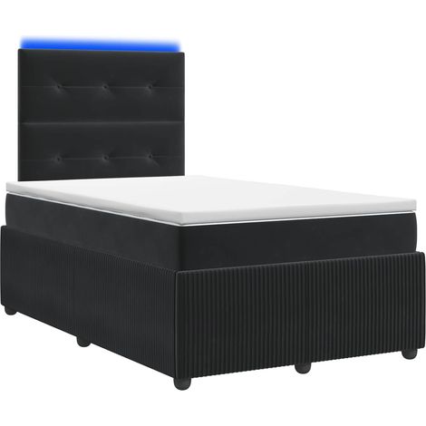Maison Exclusive - Letto Box Spring LED con Materasso Nero 120 x 190 cm Velluto (1/5)
