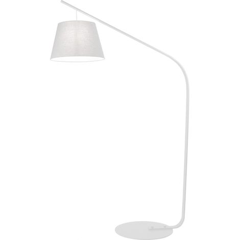 Lampadaire moderne en métal et tissu Liana - Blanc (1/2)