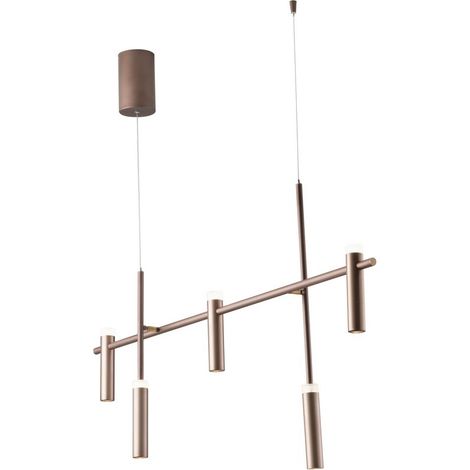 Fan Europe Candle - Lámpara colgante de barra LED 5 luces, bronce