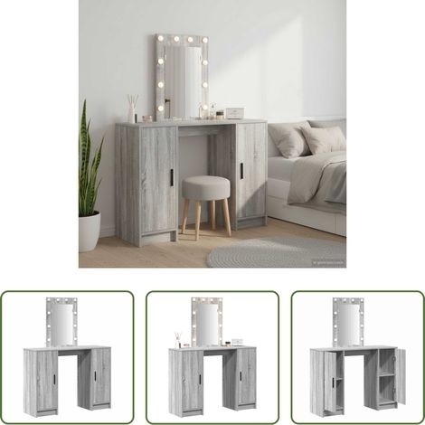 Holzwerkstoff - Schminktisch mit Speicher Grau 102 x 33 x 135 cm Holzwerkstoff (1/5)