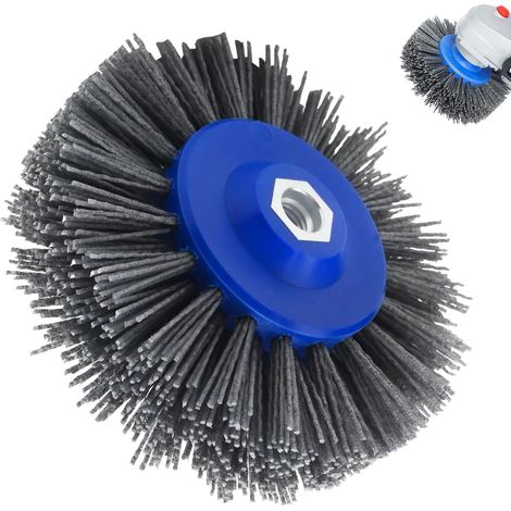 Brosse abrasive, 150 mm, grain 80, pour bois, métal, brosse en nylon M14, brosse de polissage pour meuleuse d'angle, ponçage et polissage (1/5)