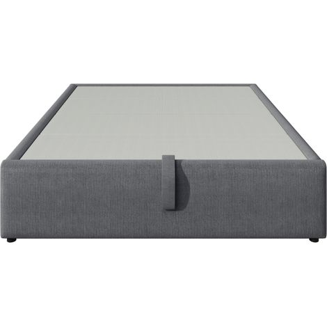 Cama con canapé 160 x 200 cm gris de algodón y metal, con USB y USB-C, sin cabecero, HOMVRA (1/5)