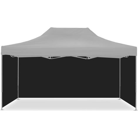 4 Wände für Pavillon schwarz / Seitenwände für Faltpavillon 3x4,5m