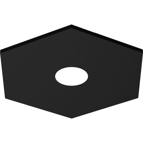 LUMICOM RIVER HEX Plafoniera, 1x GX53, max 8W, metallo, nero opaco, 25x25cm