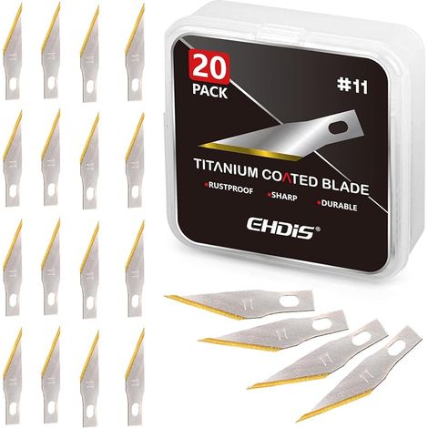 20 pcs Lame Scalpel de Rechange, Lames en Titane Robustes, Lame de Antirouille, pour Cutter de Précision, Scalpel Chirurgical, Scalpel Modelisme, 11 (1/5)
