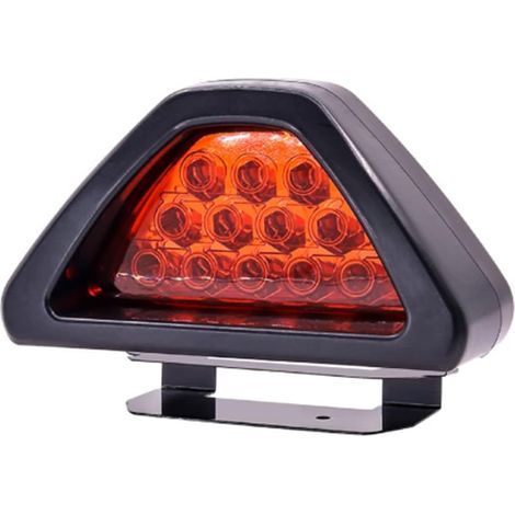 Fanale posteriore per auto da 12 V, luce freno triangolare rossa universale, fendinebbia posteriore, terza luce di stop, terza luce di stop posteriore per auto, moto, camper (1/4)