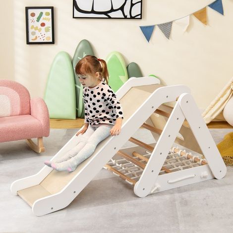 Juguete de escalada para niños pequeños: juego triangular 4 en 1 con rampa