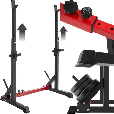 Support de squat multi-fonction hauteur et largeur réglable acier noir