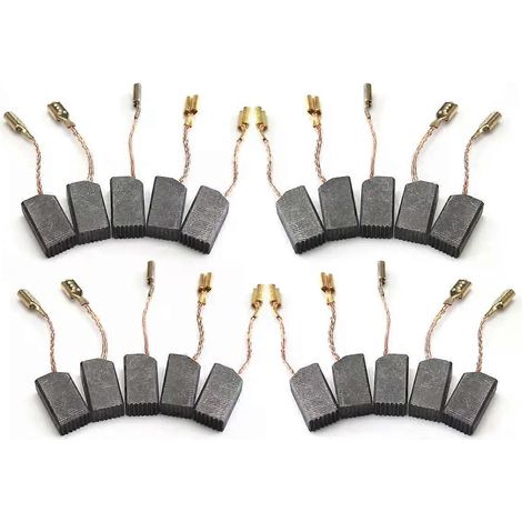20 Stück Kohlebürsten (Graphit) für elektrische Bohrmaschinenmotoren, passend für Winkelschleifer und Elektrowerkzeuge, 6 x 8 x 14 mm (1/4)