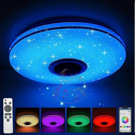 Plafonnier LED RGB à intensité variable avec télécommande via application intelligente, lampe de plafond 36 W à changement de couleur pour l'éclairage de la maison (1/5)