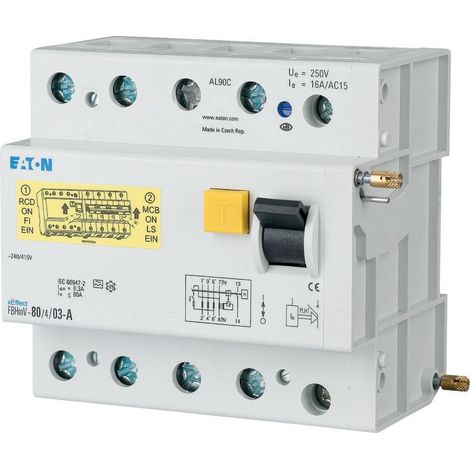 Eaton Bloque de disparo del interruptor diferencial para AZ, 125A, 4p, 300mA, Tipo A, 170132