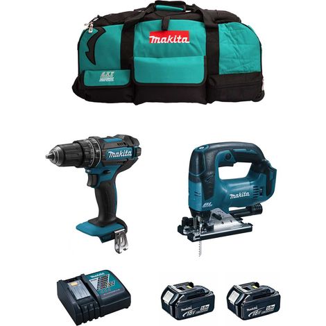 MAKITA Kit MK202 (DHP482 + DJV182 + 2 x 5,0 Ah + DC18RC + LXT600) (1/5)