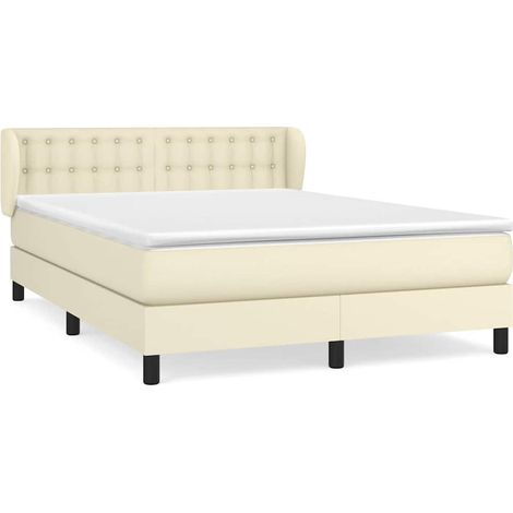 Maison Exclusive - Boxspringbett mit Matratze Creme 140x200 cm Ku (1/5)