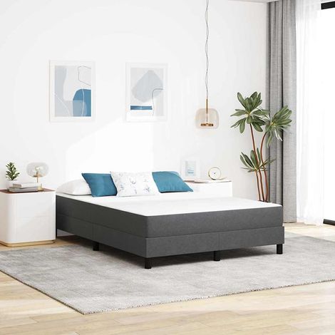 Bettmatratze mit Matratze Grau 140 x 190 cm Stoff
