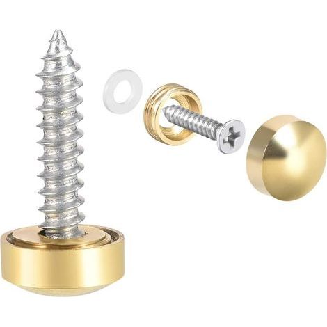 Bouchons à Vis Décoratifs en Or Poli Lot de 8 Pièces, Diamètre 10 mm, Parfait pour Décoration et Miroirs (1/5)