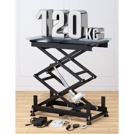 Table élévateur électrique à cisaillement 120kg pour laboratoire atelier automobile hauteur réglable 265-1100mm alimentation AC 100-240V et DC 24-30V (1/5)