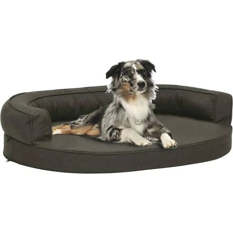 Matelas ergonomique pour chien, 75 x 53 cm, texture lin