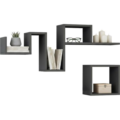 Étagère Murale, Étagère, Tablette Murale, Rayonnage Polyvalent, 116x20h45 cm, Anthracite (1/5)