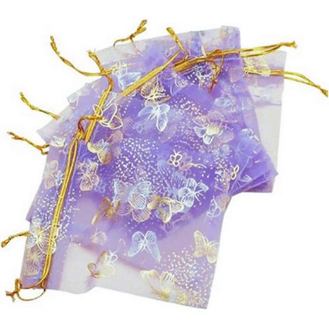 25 Stück Organza-Geschenktüten, Schmuckbeutel mit Kordelzug, ideal für Hochzeiten, Partys und Süßigkeiten, 10 x 12 cm