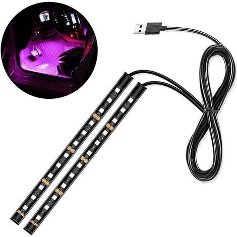 Bandes lumineuses LED pour voitures avec port USB, éclairage d'ambiance décoratif au sol, pièce détachée pour voiture (1/5)