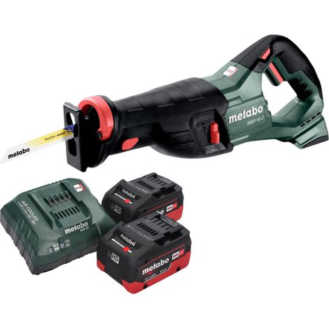 Sega a gattoparo a batteria Metabo SSEP 18 LT 18 V 32 mm + 2 batterie LiHD da 5,5 Ah + caricabatterie