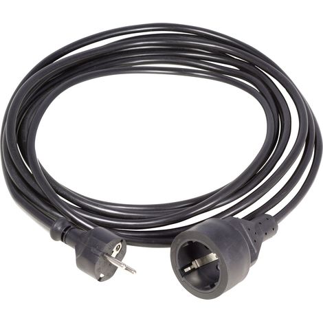 HAWA 1008294 Strom Verlängerungskabel  16 A Schwarz 5.00 m H05VV-F 3G 1,5 mm²